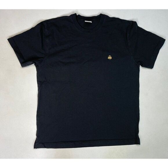 Brooks Brothers Blank T-shirt Men Medium Black Logo Gold Short Sleeve - Picture 1 of 5